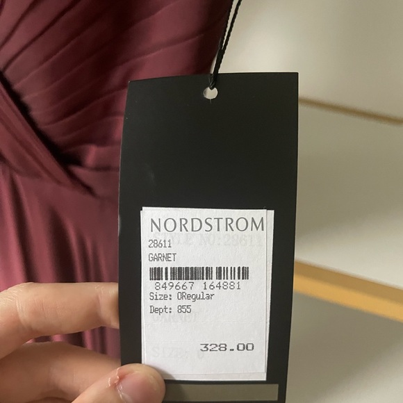 La Femme Chiffon Ballgown in Garnet, Size 0 - Picture 6 of 7